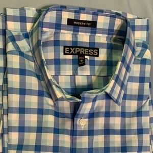 Express Modern Fit Long Sleeve Button Down
